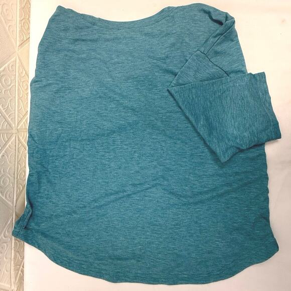 Kancystore Top size Large teal women t-shirt shortened 3/4 sleeve soft - Picture 4 of 6